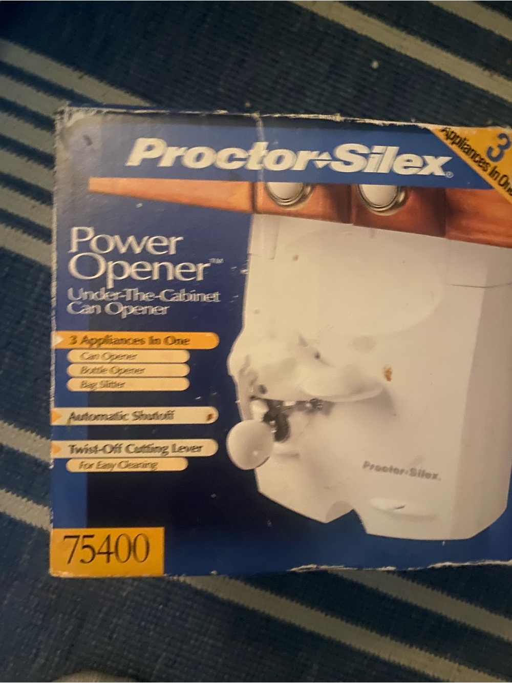 Proctor-Silex White Power Opener Under-Cabinet Can Opener